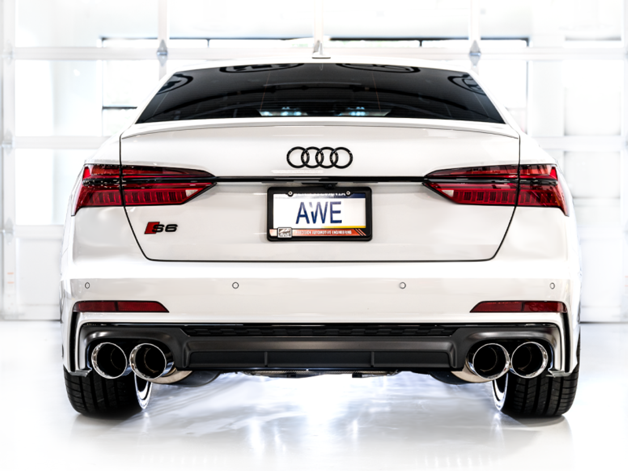 AWE Tuning 19-23 Audi C8 S6/S7 2.9T V6 AWD Touring Edition Exhaust - Chrome Silver Tips - 3015-42103 Photo - Mounted