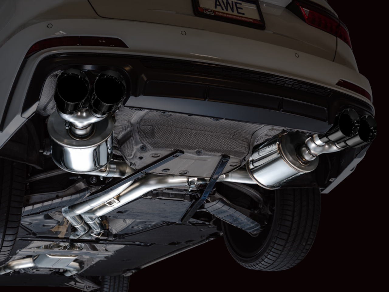 AWE Tuning 19-23 Audi C8 S6/S7 2.9T V6 AWD Touring Edition Exhaust - Diamond Black Tips - 3015-43107 Photo - Mounted