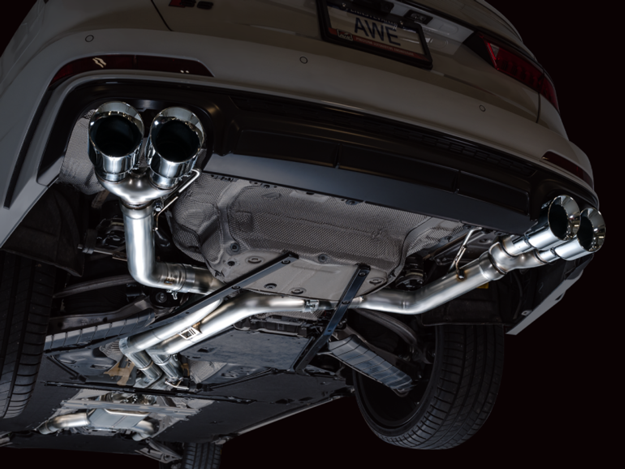 AWE Tuning 19-23 Audi C8 S6/S7 2.9T V6 AWD Track Edition Exhaust - Chrome Silver Tips - 3020-42101 Photo - Mounted