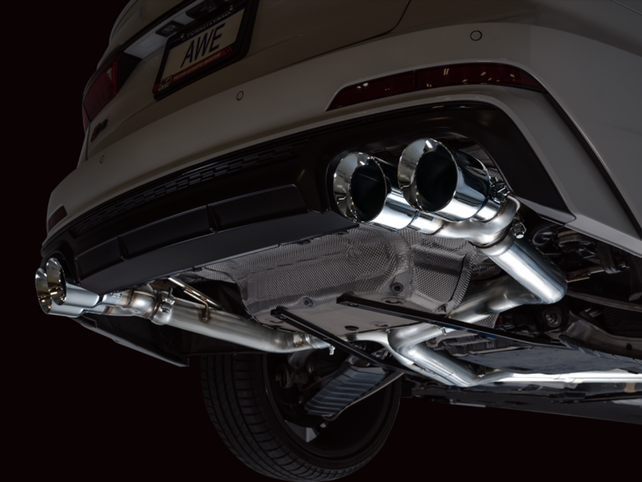 AWE Tuning 19-23 Audi C8 S6/S7 2.9T V6 AWD Track Edition Exhaust - Chrome Silver Tips - 3020-42101 Photo - Mounted