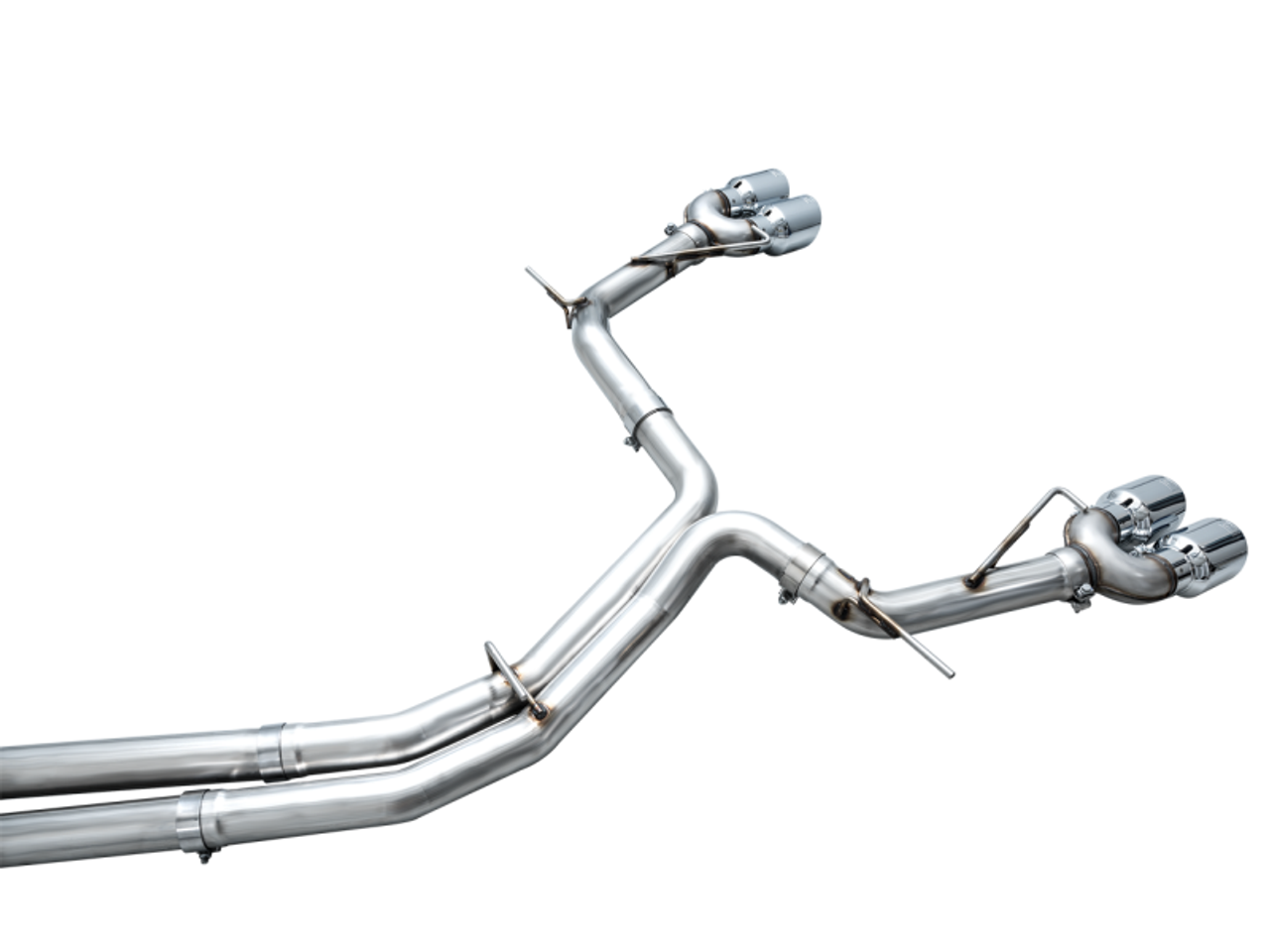 AWE Tuning 19-23 Audi C8 S6/S7 2.9T V6 AWD Track Edition Exhaust - Chrome Silver Tips - 3020-42101 Photo - out of package