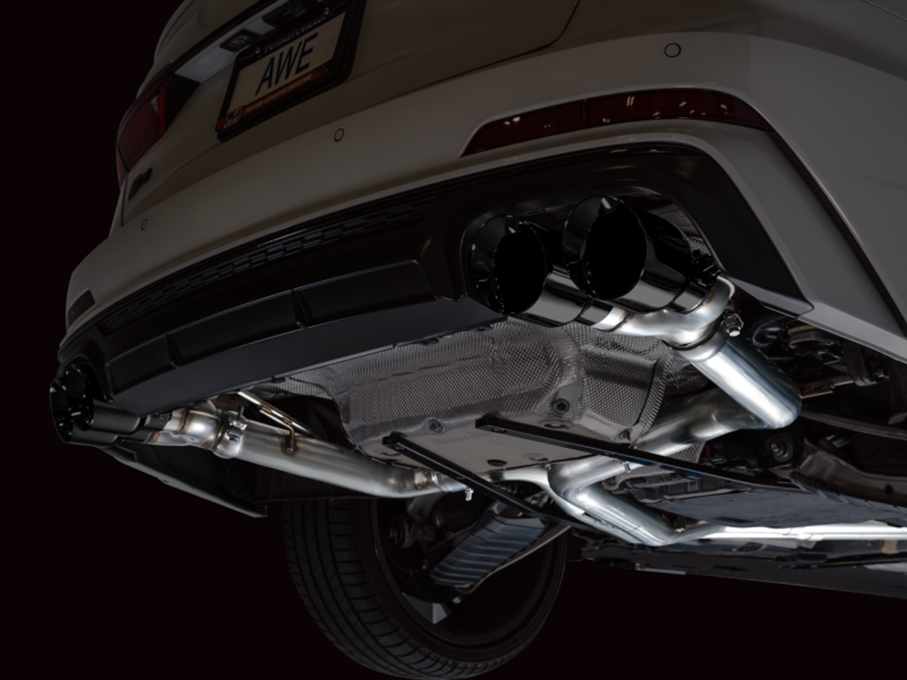 AWE Tuning 19-23 Audi C8 S6/S7 2.9T V6 AWD Track Edition Exhaust - Diamond Black Tips - 3020-43109 Photo - Mounted