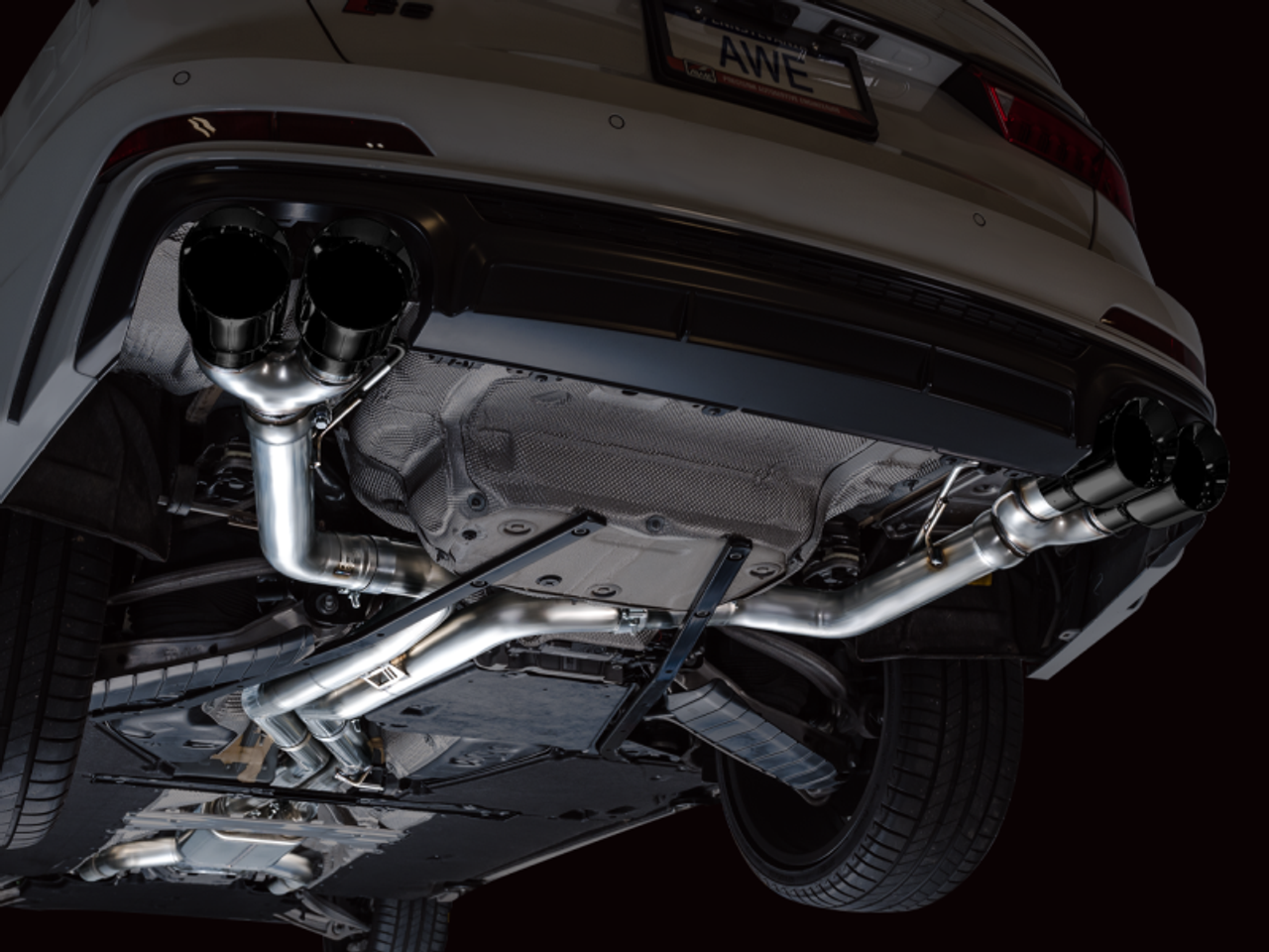 AWE Tuning 19-23 Audi C8 S6/S7 2.9T V6 AWD Track Edition Exhaust - Diamond Black Tips - 3020-43109 Photo - Mounted