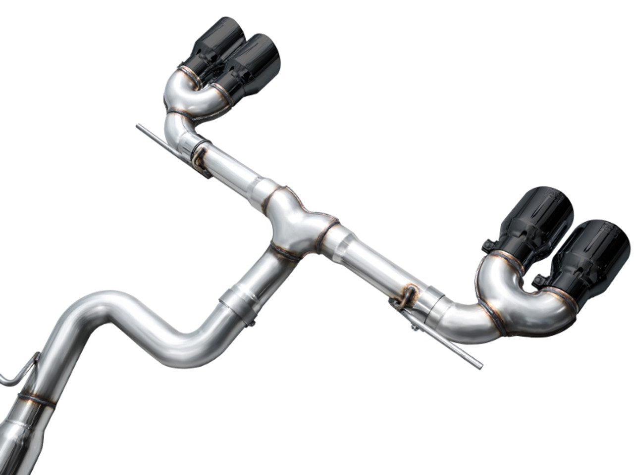 AWE MK8 Volkswagen Golf R 3in Track Edition Quad Exhaust - Diamond Black Tips - 3020-43658 Photo - out of package