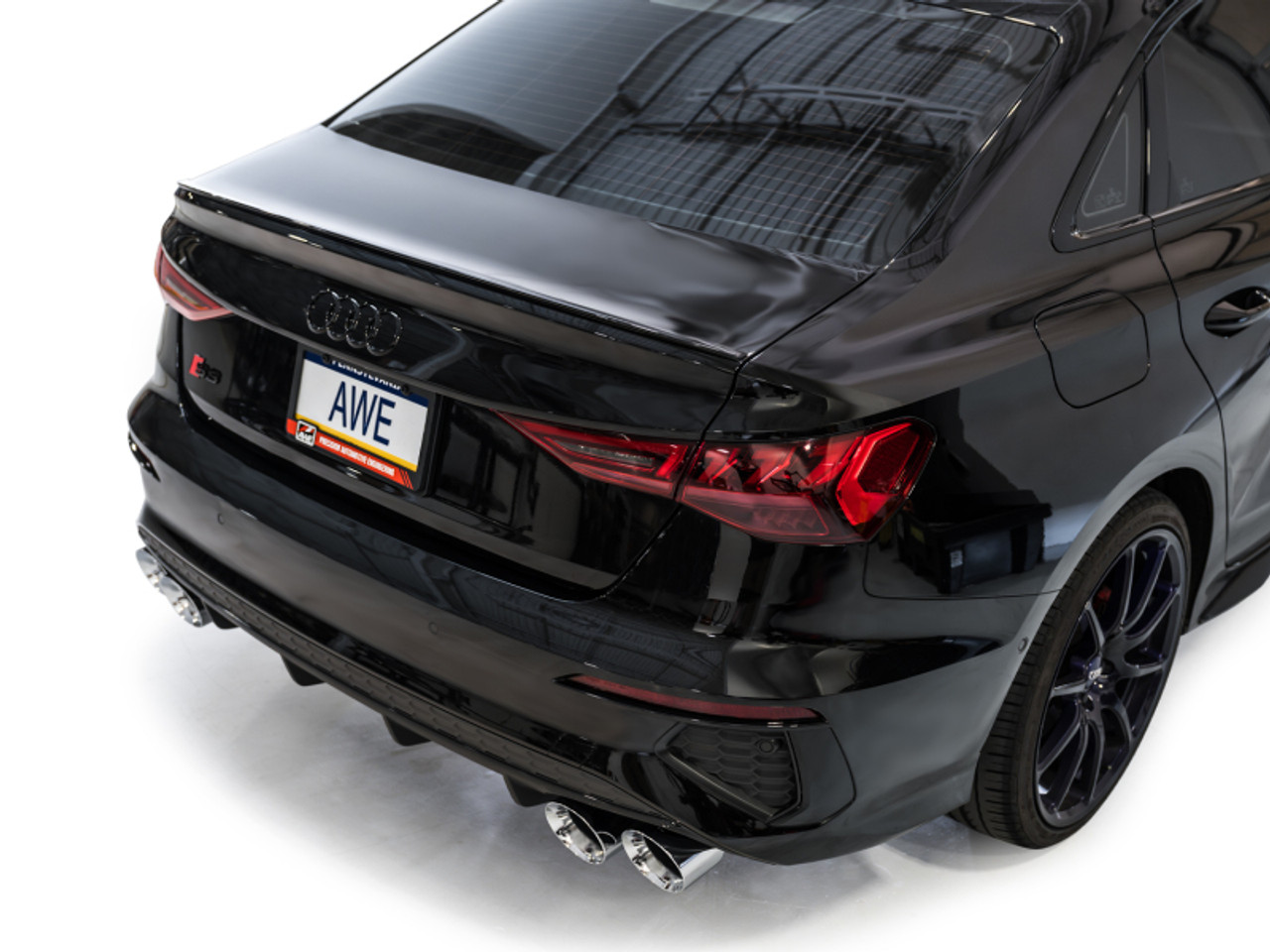 AWE 22-24 Audi 8Y S3 Touring Edition Exhaust - Chrome Silver Tips - 3015-42897 Photo - Mounted