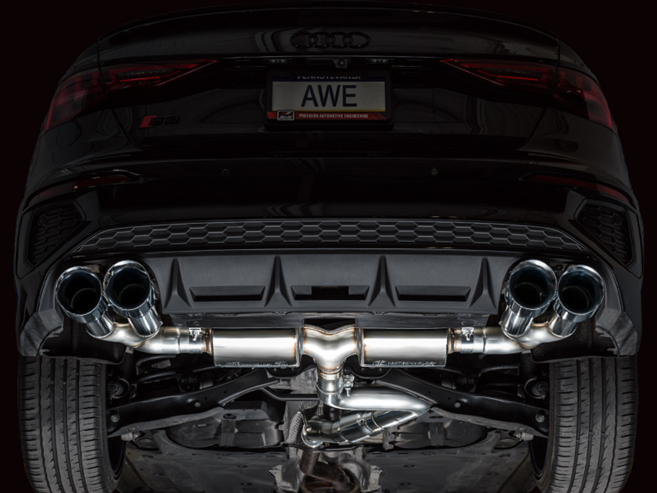AWE 22-24 Audi 8Y S3 Touring Edition Exhaust - Chrome Silver Tips - 3015-42897 Photo - Mounted