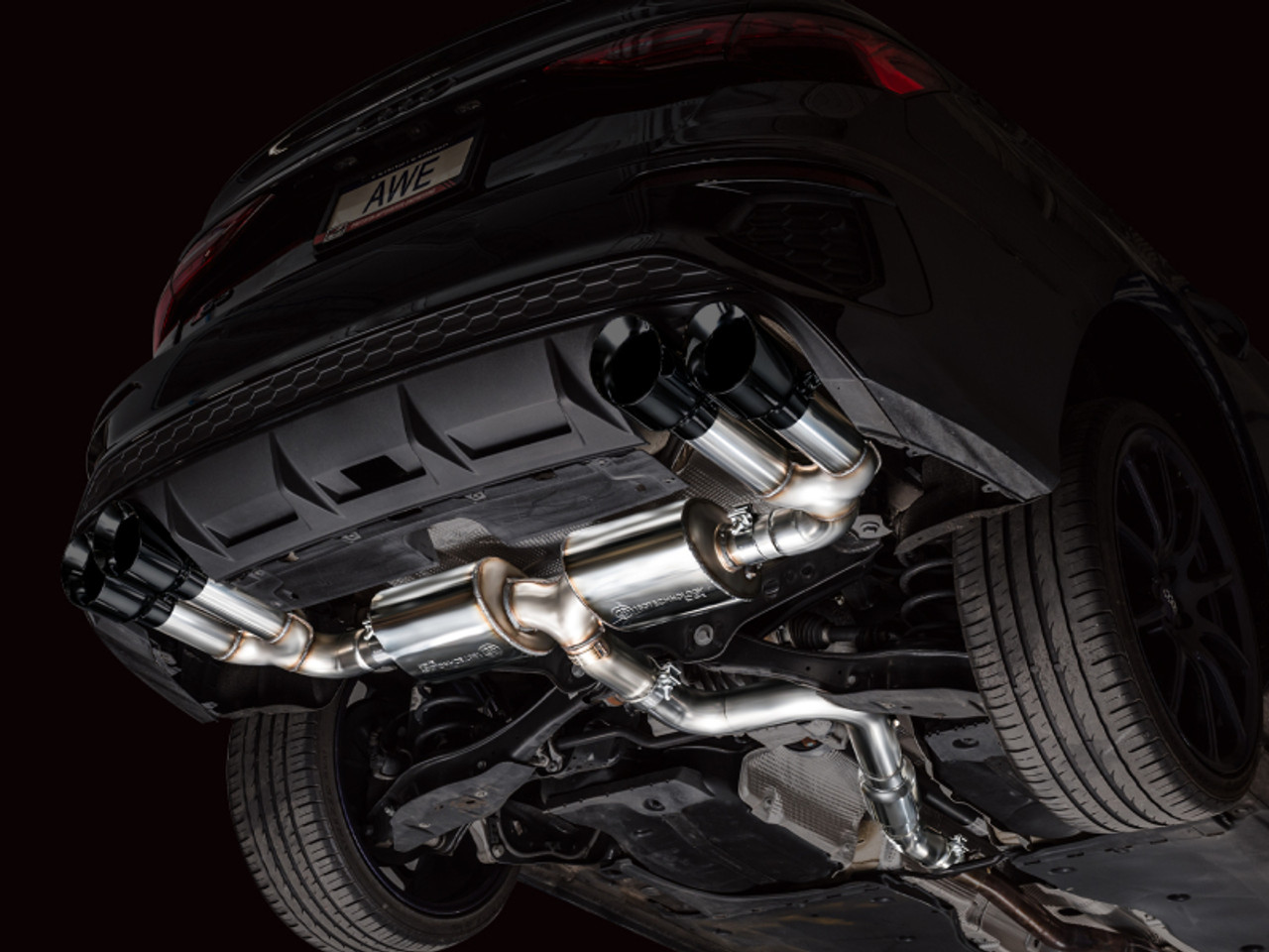AWE 22-24 Audi 8Y S3 Touring Edition Exhaust - Diamond Black Tips - 3015-43897 Photo - Mounted