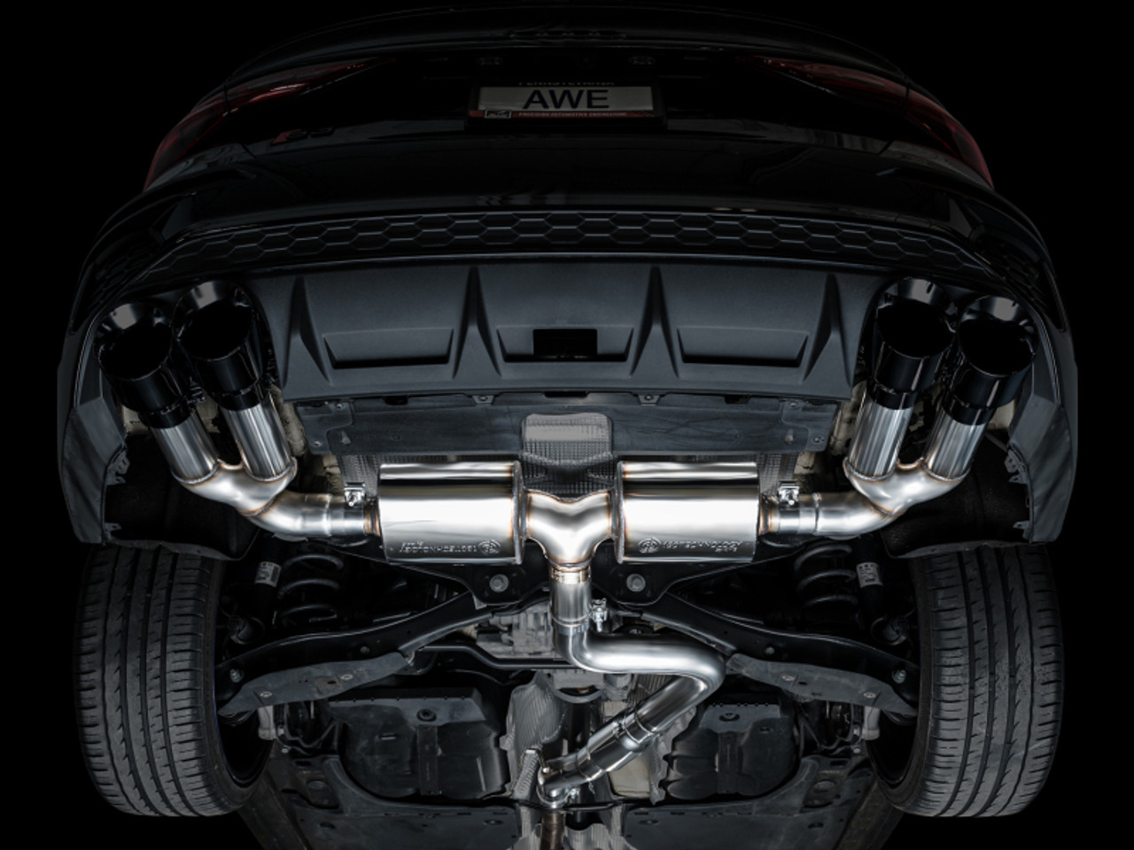 AWE 22-24 Audi 8Y S3 Touring Edition Exhaust - Diamond Black Tips - 3015-43897 Photo - Mounted