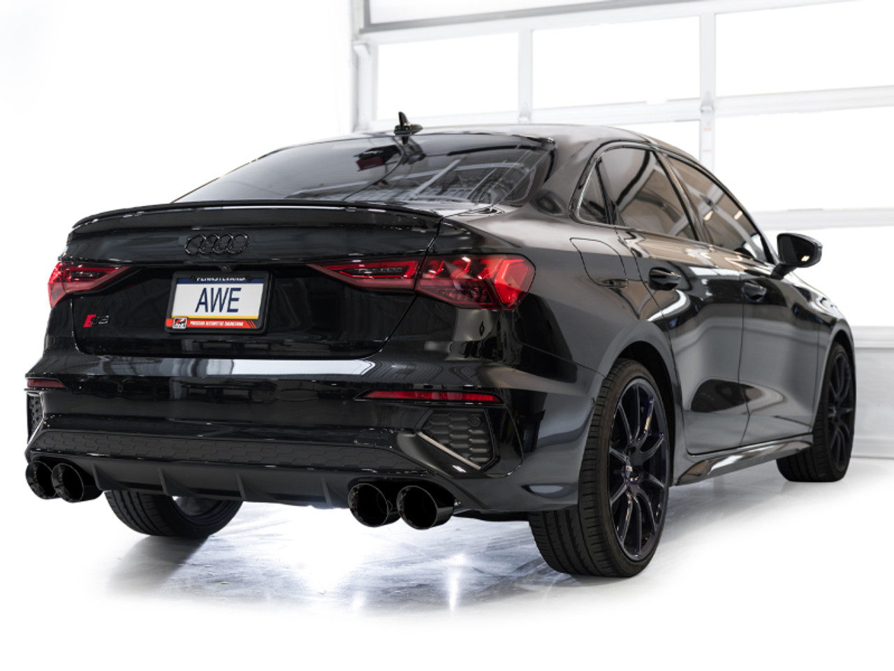 AWE 22-24 Audi 8Y S3 Touring Edition Exhaust - Diamond Black Tips - 3015-43897 Photo - Mounted