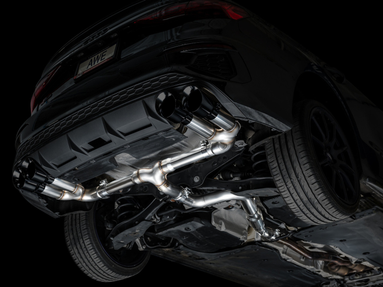 AWE 22-24 Audi 8Y S3 Track Edition Exhaust  - Diamond Black Tips - 3020-43897 Photo - Mounted