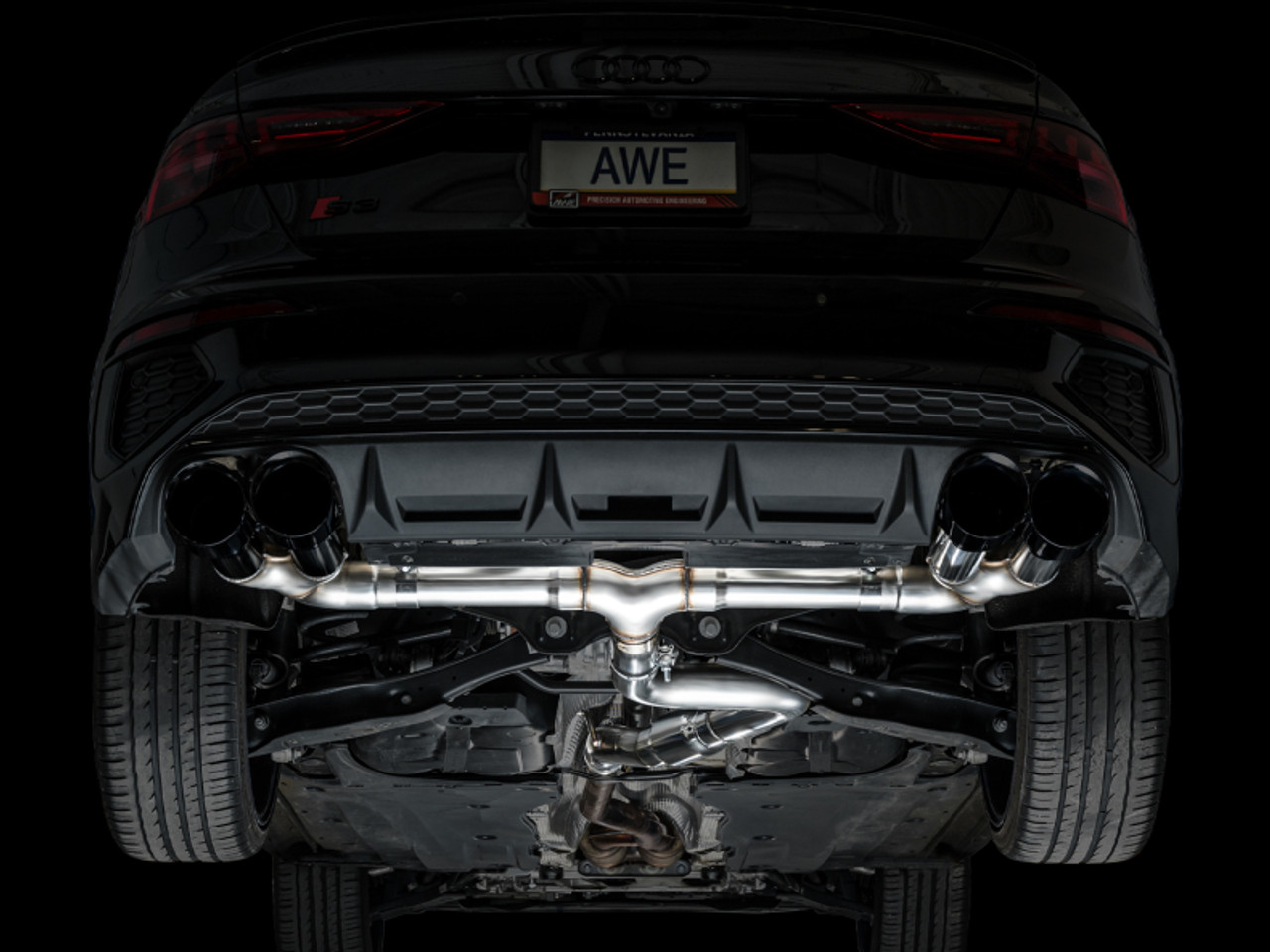 AWE 22-24 Audi 8Y S3 Track Edition Exhaust  - Diamond Black Tips - 3020-43897 Photo - Mounted