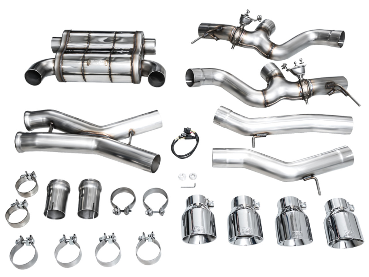 AWE Tuning 23-24 BMW G87 M2 SwitchPath Edition Exhaust - Chrome Silver Tips - 3025-42487 Photo - out of package
