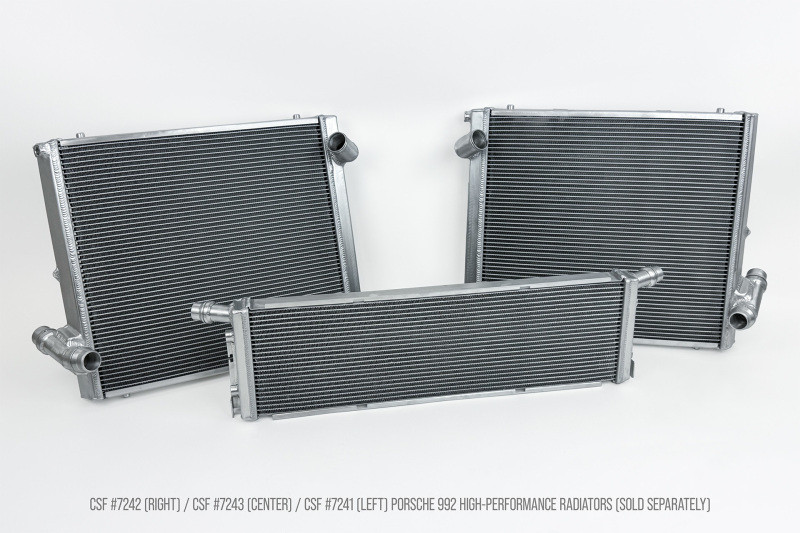 CSF 2019+ 992.1/992.2 Porsche 911(3.0LT Base/T/S/4/4S/GTS/4 GTS) High Perf Left Aluminum Radiator - 7241 Photo - Unmounted