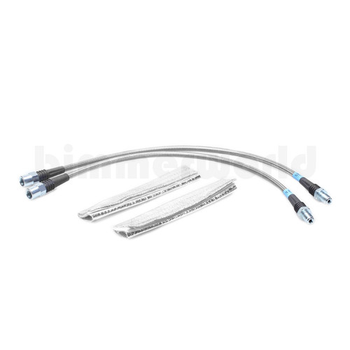 Insulated E82 Front BimmerWorld V3 Stainless Steel Brake Line Axle Set