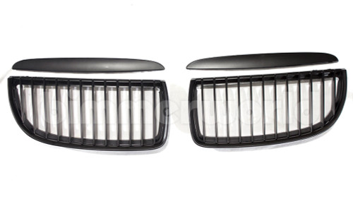 Matte Black Front Grilles - E90 Sedan, E91 Wagon (Pre-LCI) 2006-2008