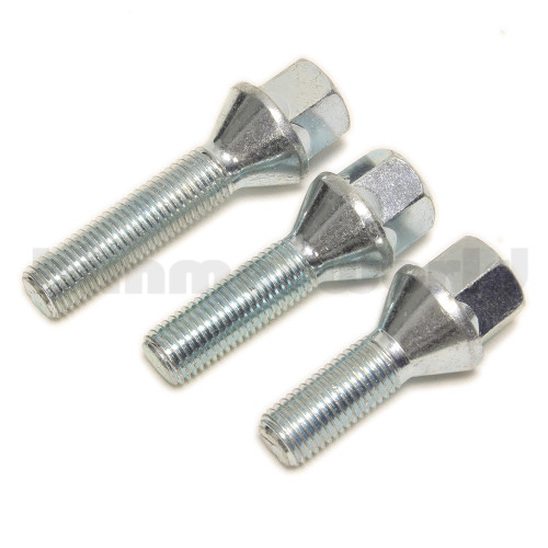 M14x1.25 Extended Length Wheel Bolts for Wheel Spacers  - Silver - 27MM