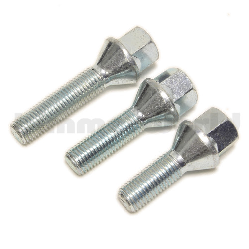 M14x1.25 Extended Length Wheel Bolts for Wheel Spacers  - Silver - 35MM