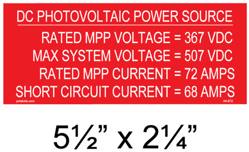 04-672 SOLAR PLACARD