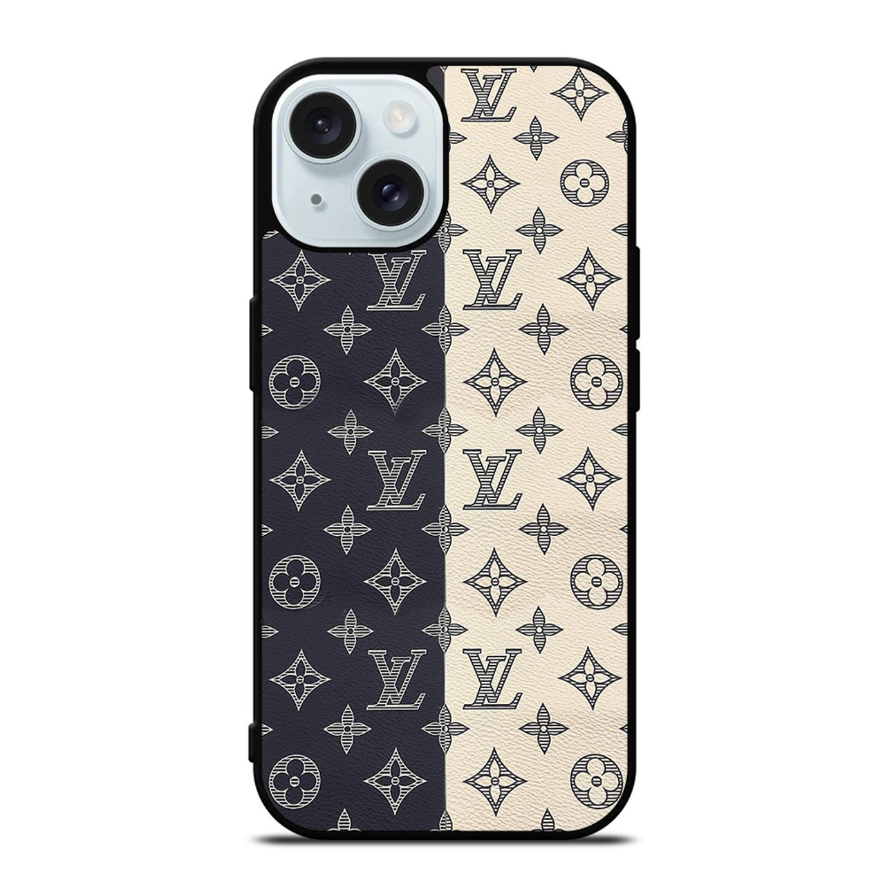 LOUIS VUITTON PATTERN BLACK AND WHITE iPhone 15 Case Cover