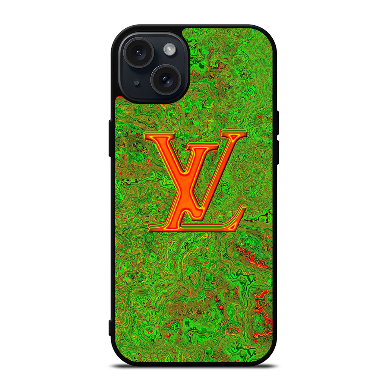 LOUIS VUITTON LV LOGO GREEN MARBLE iPhone 15 Plus Case Cover