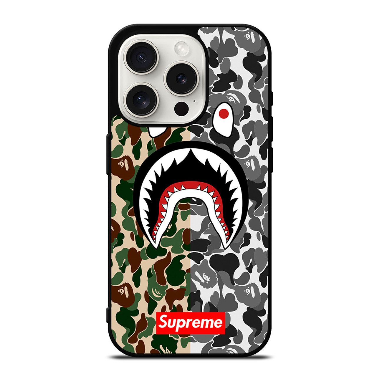 SUPREME BAPE SHARK iPhone 14 Pro Max Case Cover