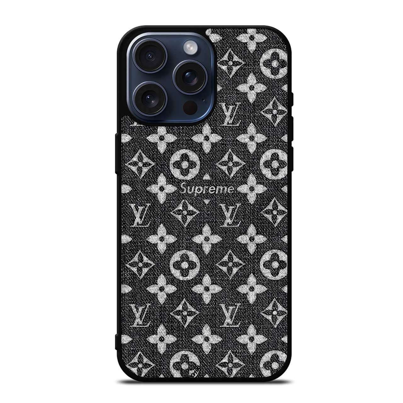 LOUIS VUITTON LV LOGO GRAY iPhone 15 Pro Max Case Cover
