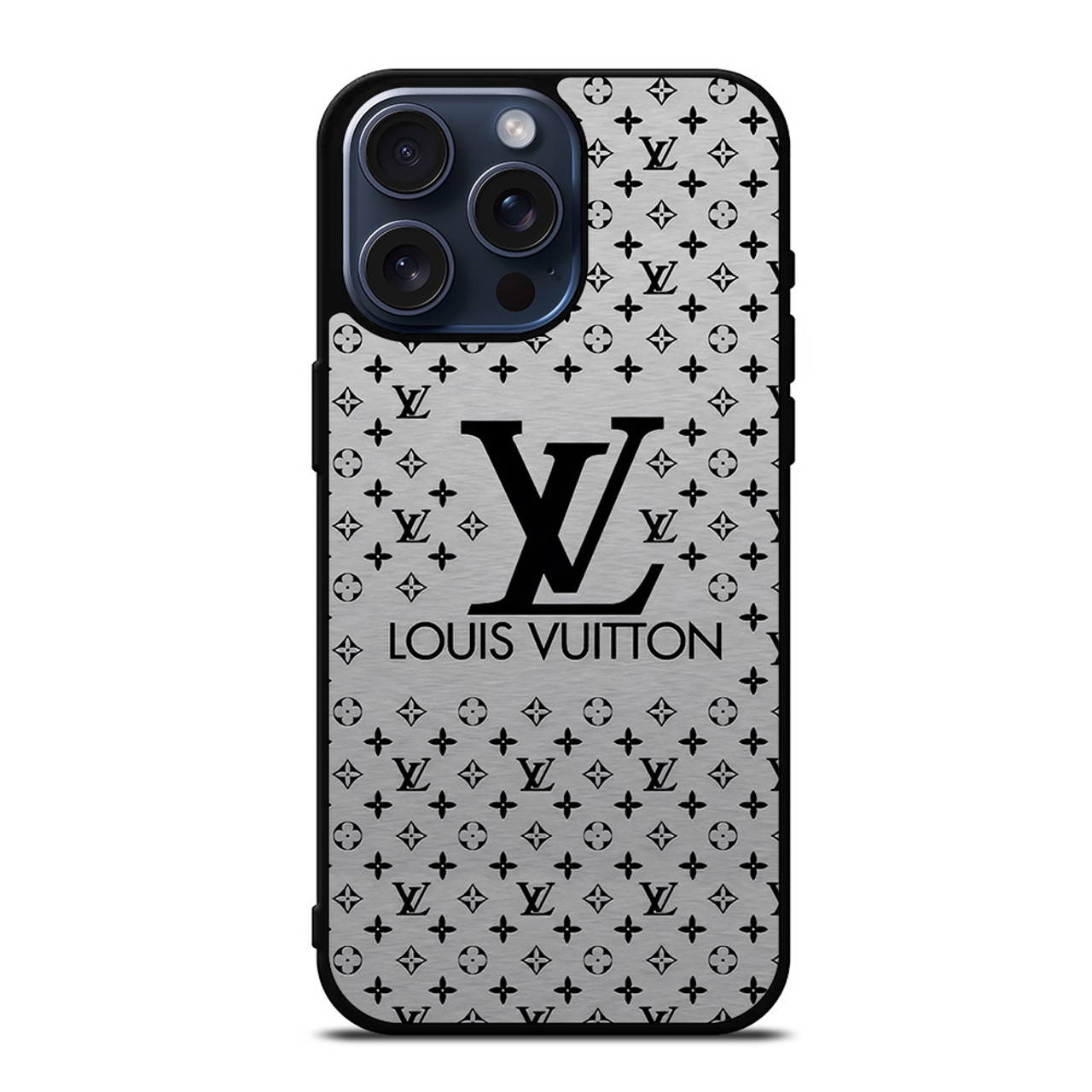 LOUIS VUITTON LV LOGO GRAY iPhone 15 Pro Case Cover