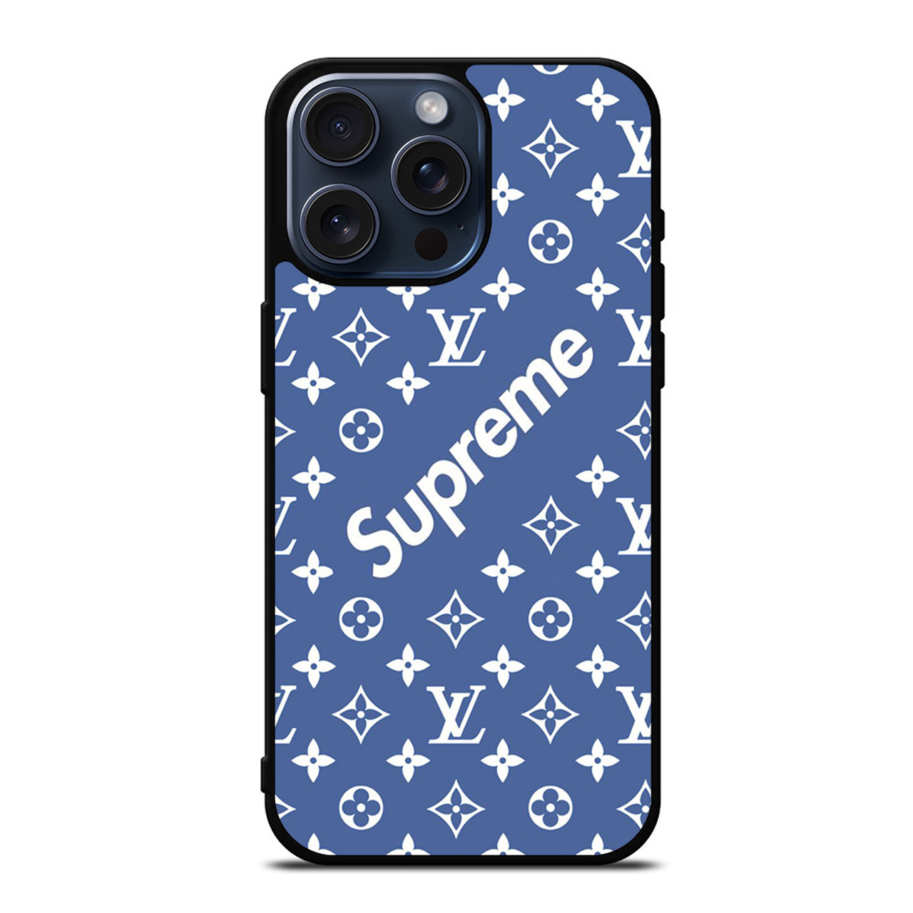 Supreme And Black Louis Vuitton iPhone 13 Pro Max Impact Case