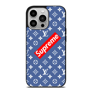 White Supreme & Louis Vuitton Logo iPhone 14 Pro Case