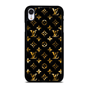 LOUIS VUITTON LV LOGO BLACK GOLD iPhone XR Case Cover