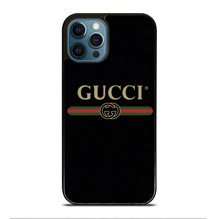 New Auth GUCCI iPhone Case Guccy Logo Phone #519696 Moon/Star Black/Gold  w/Box