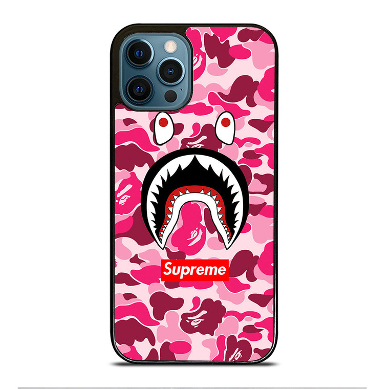 Camo Bathing Ape Supreme Pink Iphone 12 Pro Max Case Cover