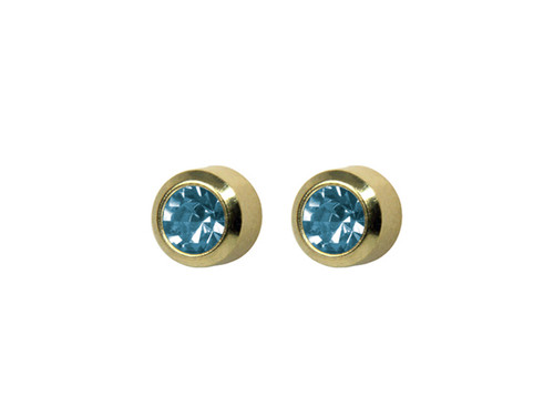 SYS75 Bezel Aquamarine Stud 3mm GP