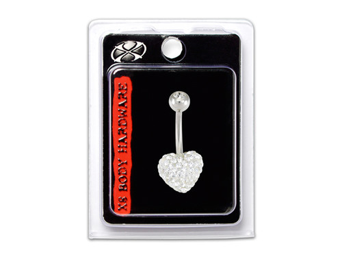 Navel Multi Stone Heart Crystal SS