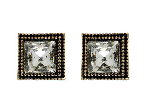 Antique Square Crystal Stud GP