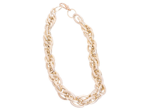 Steel Sapphire Lite Multi Chain Necklace Champagne Gold