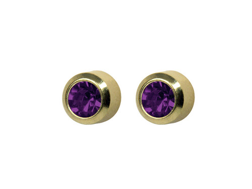 SYS75 Bezel Amethyst Stud 4mm GP