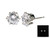 Steel Sapphire Cubic Zirconia 8mm Round Earring RP