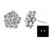 Steel Sapphire Crystal Cluster Earrings Rhodium Plated