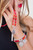 Steel Sapphire Coin Tassel Necklace Red/Silver