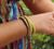Steel Sapphire Single Wrap Bracelet - Chartreuse Snake