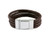 Steel Sapphire Men's Leather Brown Cord Stainless Steel