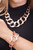 Steel Sapphire Chunky Chain Necklace Rose Gold Plated