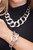 Steel Sapphire Chunky Chain Necklace Rhodium