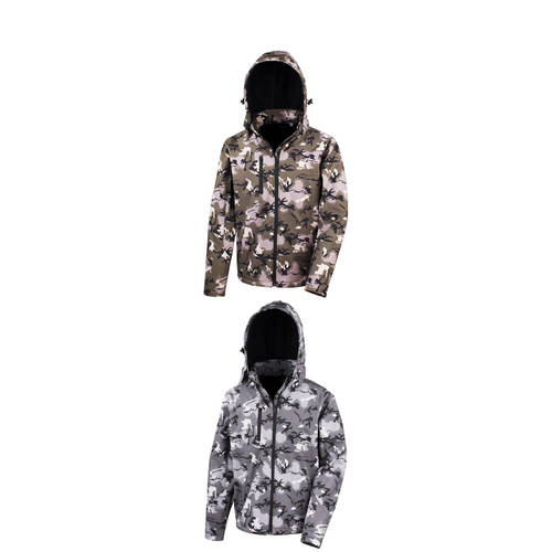 Result Urban Outdoor Camo TX performance hooded softshell jacket