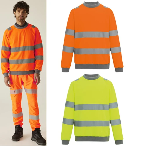 Regatta High Visibility Hi-vis Pro contrast crew neck sweatshirt