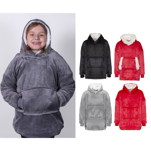 The Kids Ribbon oversized cosy reversible sherpa hoodie
