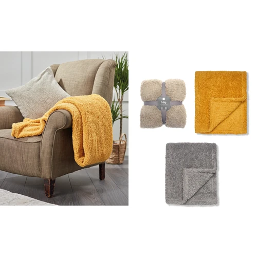 The Ribbon teddy bear fabric throw