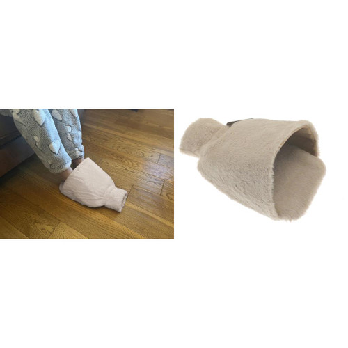 Ribbon Luxury foot hot water bottle and cover in plush faux fur