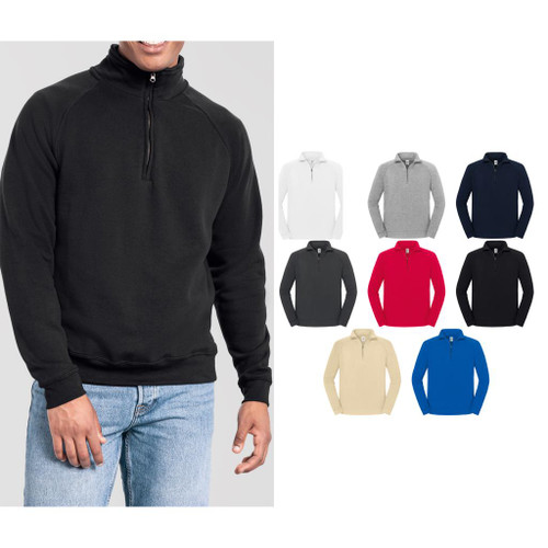 Fruit of the Loom Iconic premium zip-neck sweat